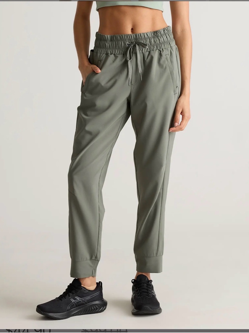Quince micro Ripstop mid rise Hike joggers in heritage olive small